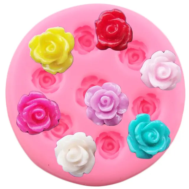 Rose Flower Silicone Mold Cupcake Topper Fondant Cake - Temu