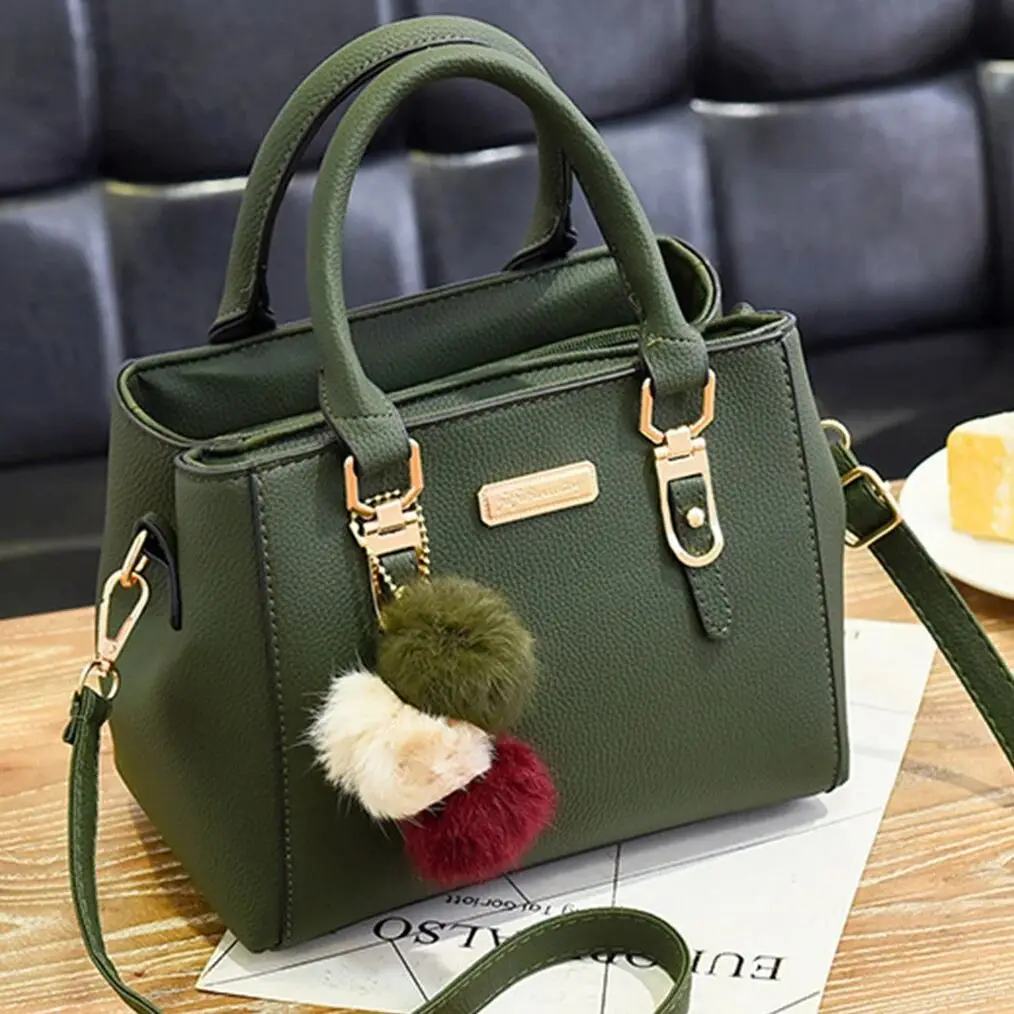 Luxury High-End PU Leather Women’s Tote Bag Plush Tassel Messenger Bags Shoulder Bags Adjustable Strap Crossbody Bags