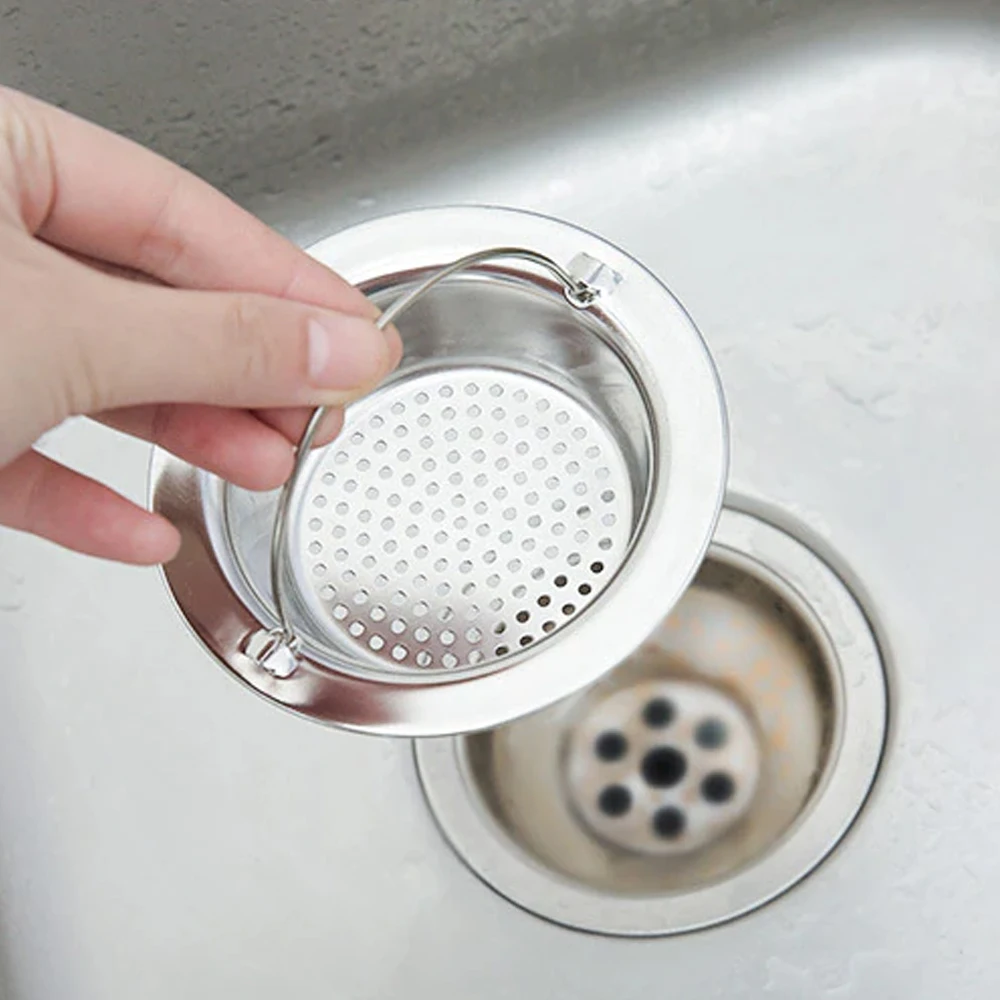 Stainless Steel Sink Filter Screen Kitchen Supplies Filter Sewer Anti-clogging Bathroom Sink Strainer Drain Hole