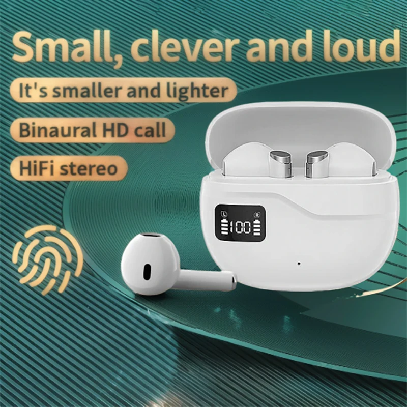 Bluetooth Earbuds High-Power Wireless Bluetooth 5.3 Gaming Noise-Canceling Headphones Sports Bluetooth Super Bass In-Ear Earphones for Android