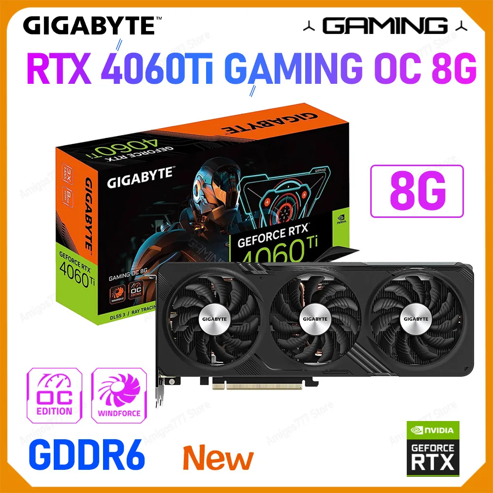 

GeForce RTX 4060 Ti Video Card GIGABYTE RTX­­ 4060 Ti GAMING OC 8G GDDR6 128 bit PCI-E 4.0 Gaming Graphics Card AMD INTEL CPU