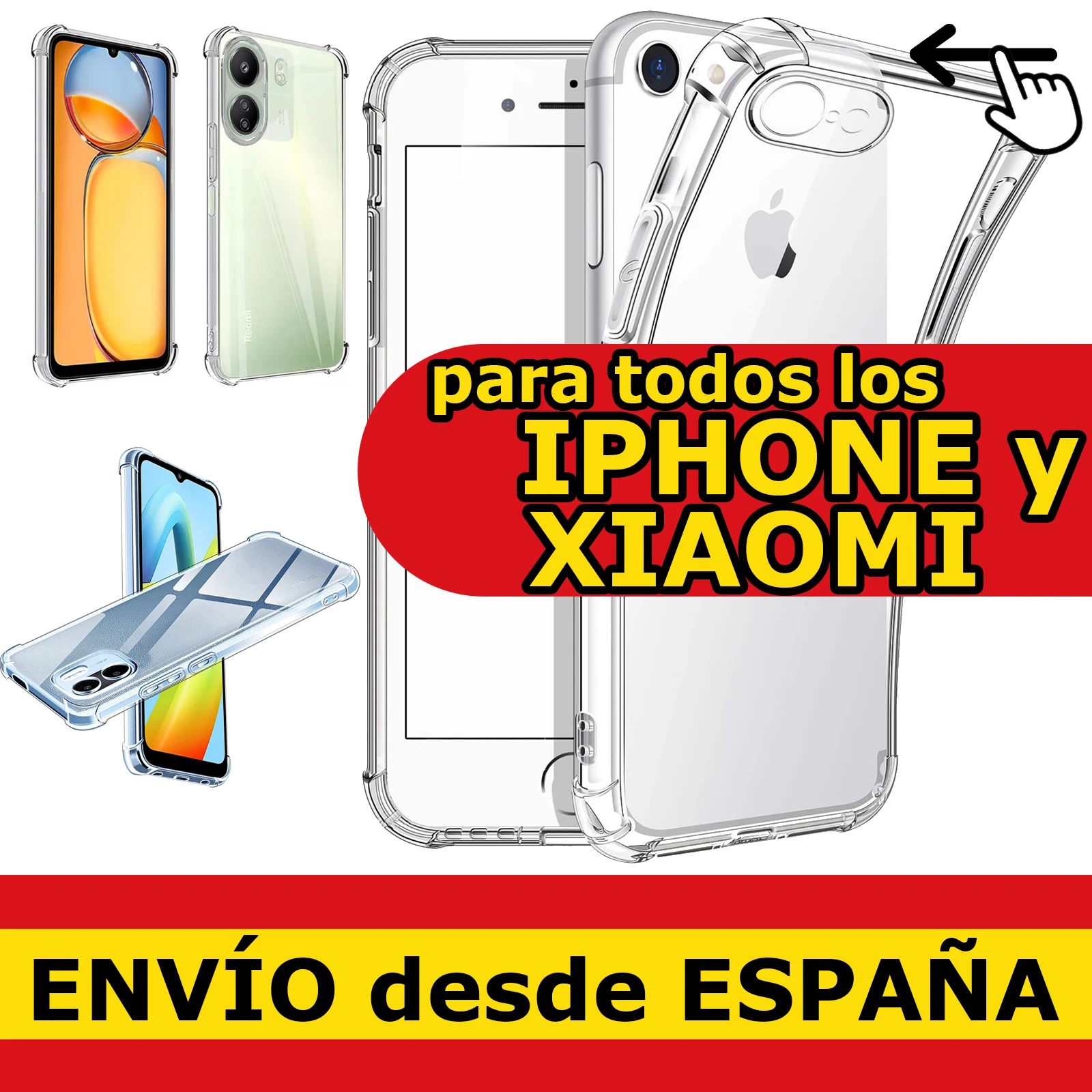 Custodia In Gel Tpu Trasparente Shockproof Per Iphone 7/8/Se 2020/Se 3 2022/Xiaomi Poco C65/Redmi 10C/12C/13C 4G/A1/A2 Iphone 7 / 8 Di Alta Qualità Sp