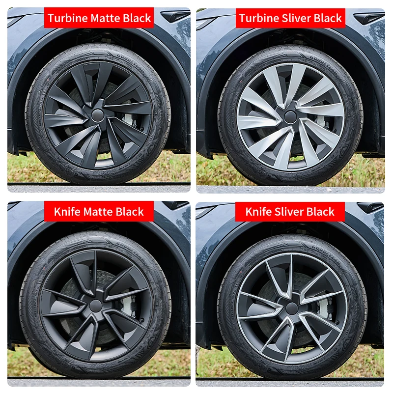 4PCS for New Model Y 2025 Juniper 19in Turbine StyleWheel Cover Performance Replacement Hubcap Full Rim Cover Accessorie 6