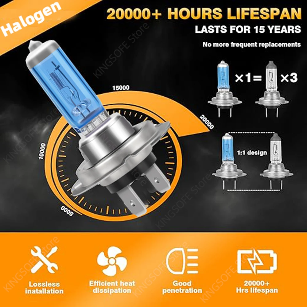 2Pcs 100W 헤드라이트 전구 6500K 할로겐 로우 빔 기아 쏘렌토 2006-2023 2007 2008 2009 2010 2011 2012 2013 2014 2015