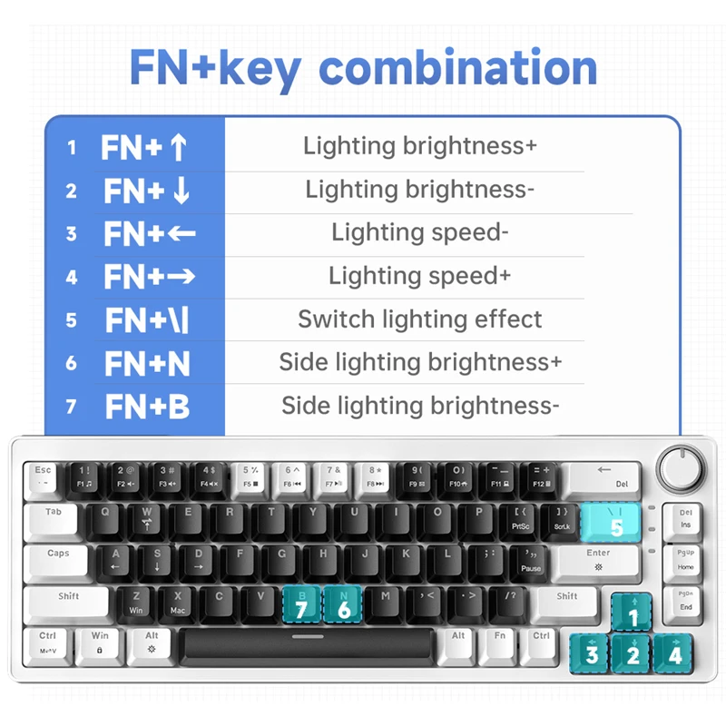 ZIFRIEND AG68 68 Keys Mini Mechanical Keyboard 65% Wired Gaming