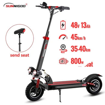 Monopattino elettrico SUNNIGOO per adulti, 10 pollici, fuoristrada, batteria al litio 48V, velocità massima ​ ​ Monopattino Elettrico Pieghevole con Sedile Rimovibile, Velocità 45km/h