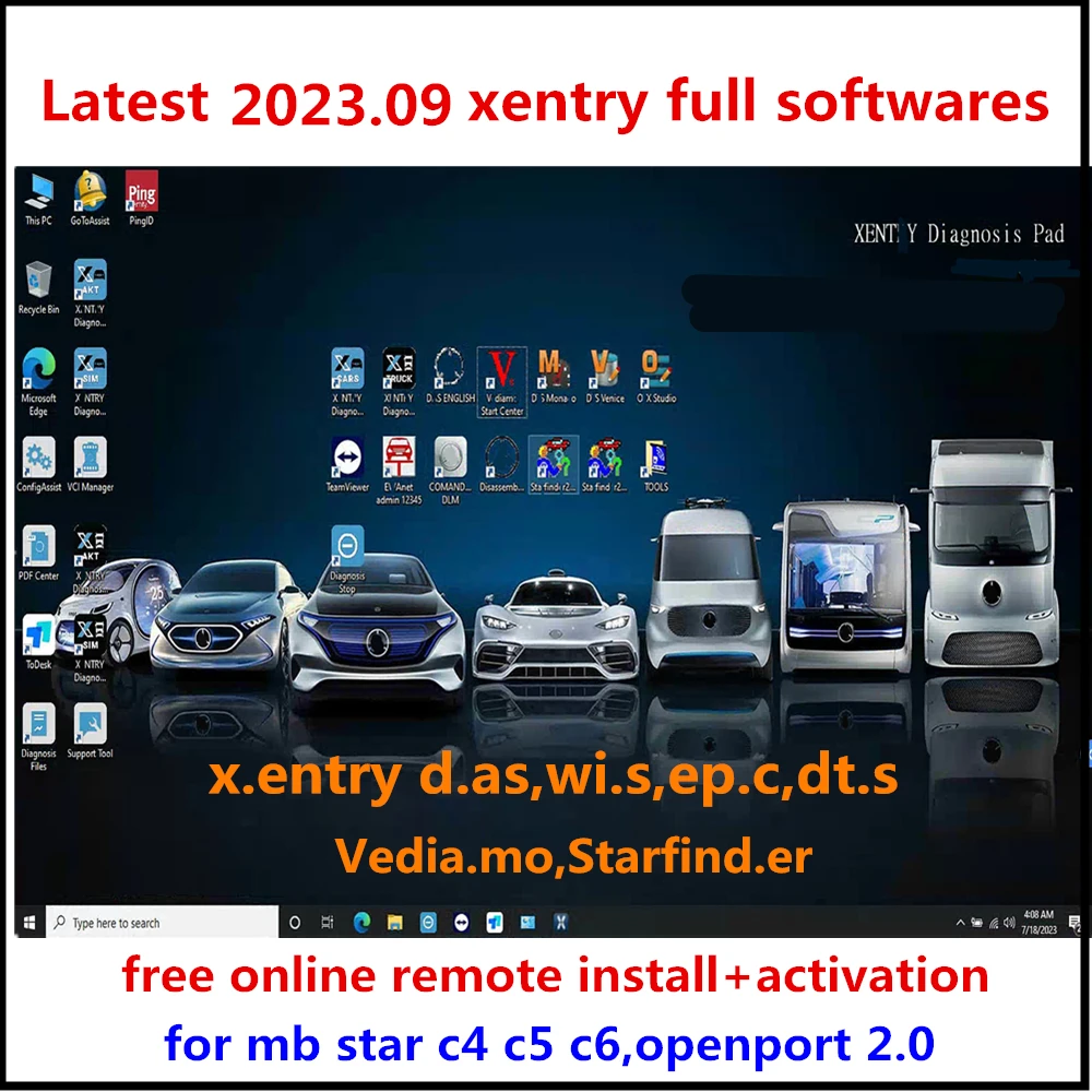 

Latest V2023.09 Xentry DAS Diagnostic Software DT.S,Ve.diamo,WI.S,EPC for Benz Cars MB Star C4 C5 C6 Tool Openport 2.0 Scanner