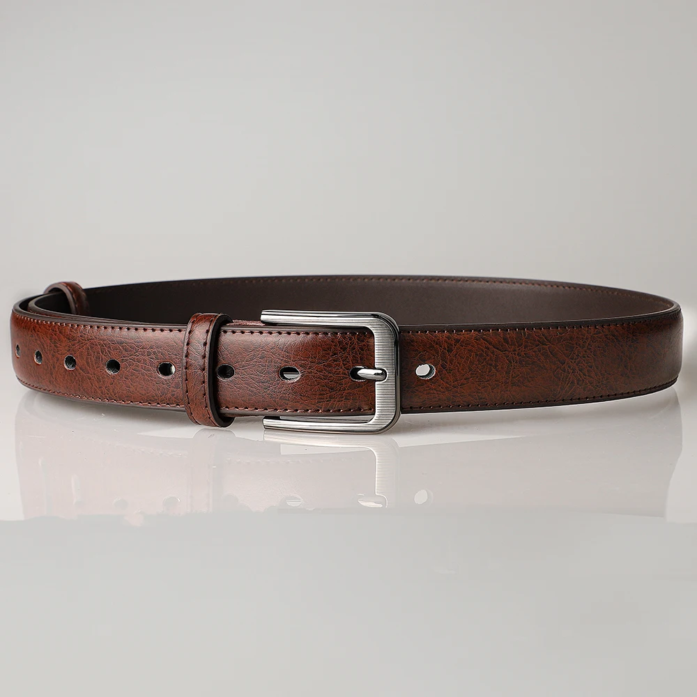 Fashion Business Men's Belt Genuine Luxury Brand Belt Metal Buckle Belt High-Quality PU Leather Belt With Cargo Pants Jeans Belt