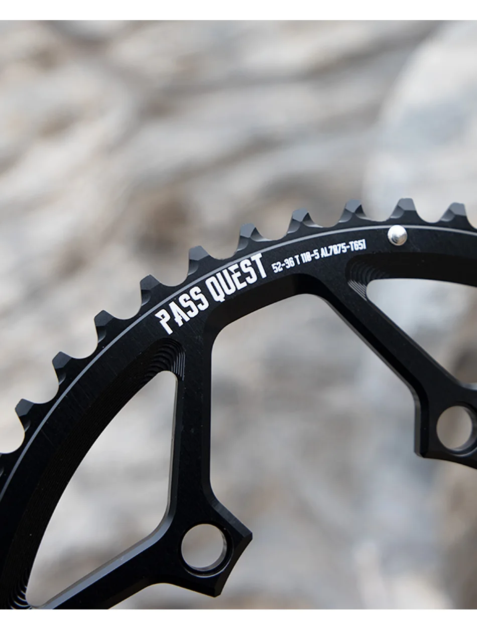 PASS QUEST Foldable Road Bike Chainring 5-Arm 110BCD 2X crankset