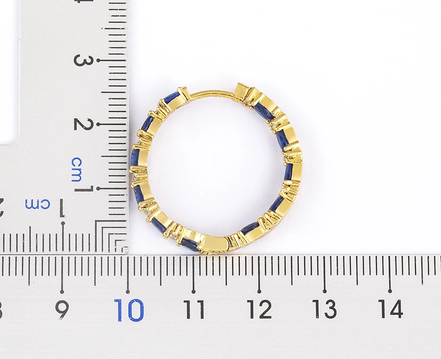 AIBEF Luxus Große Kreis Runde 4 Farben Strass Kupfer Zirkonia Ohrringe Frauen Minimalistischen Vergoldet Zubehör Party Geschenk – Detail 14
