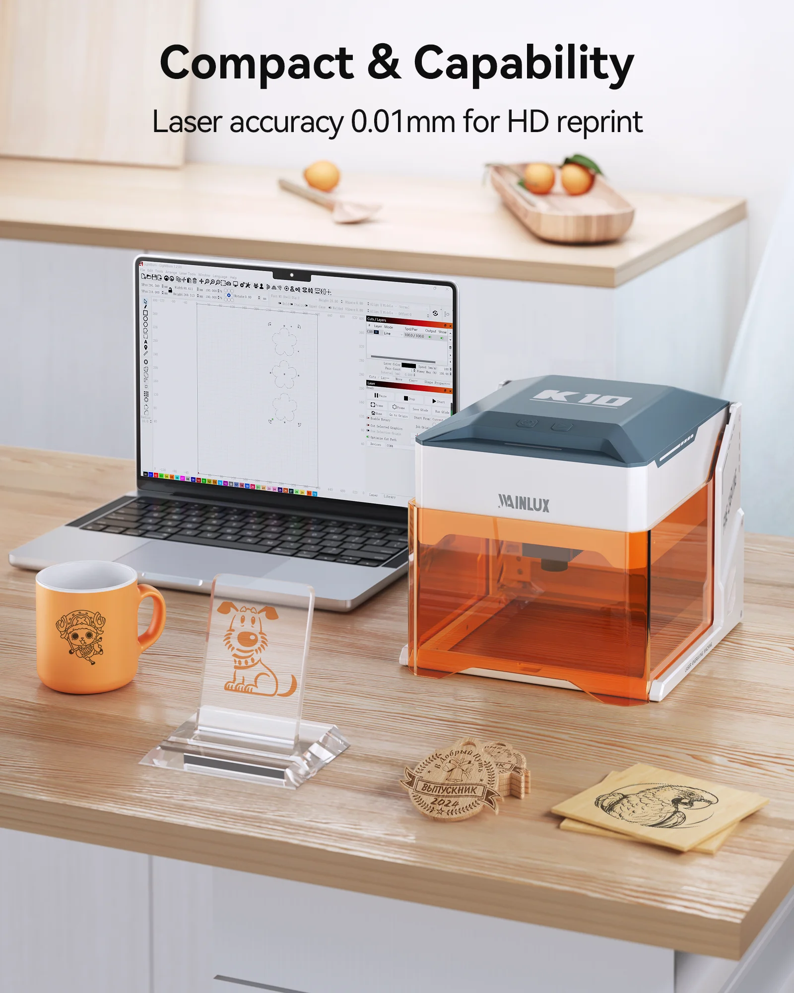 WAINLUX K10 3W レーザー彫刻機　ハンドメイド 楽天市場】WAINLUX K10 3W レーザー刻印機 ミニレーザー彫刻機 windows