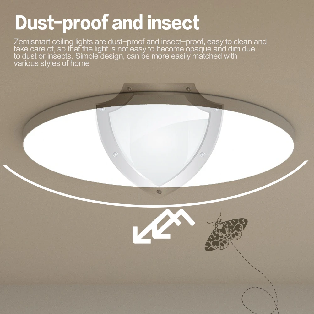 Smart LED Ceiling Light 24W IP54 Tuya Zigbee WiFi RGBCW Dimmable Ultrathin Surface Mounting Lamp Alexa Google Home Voice led light led ceiling light