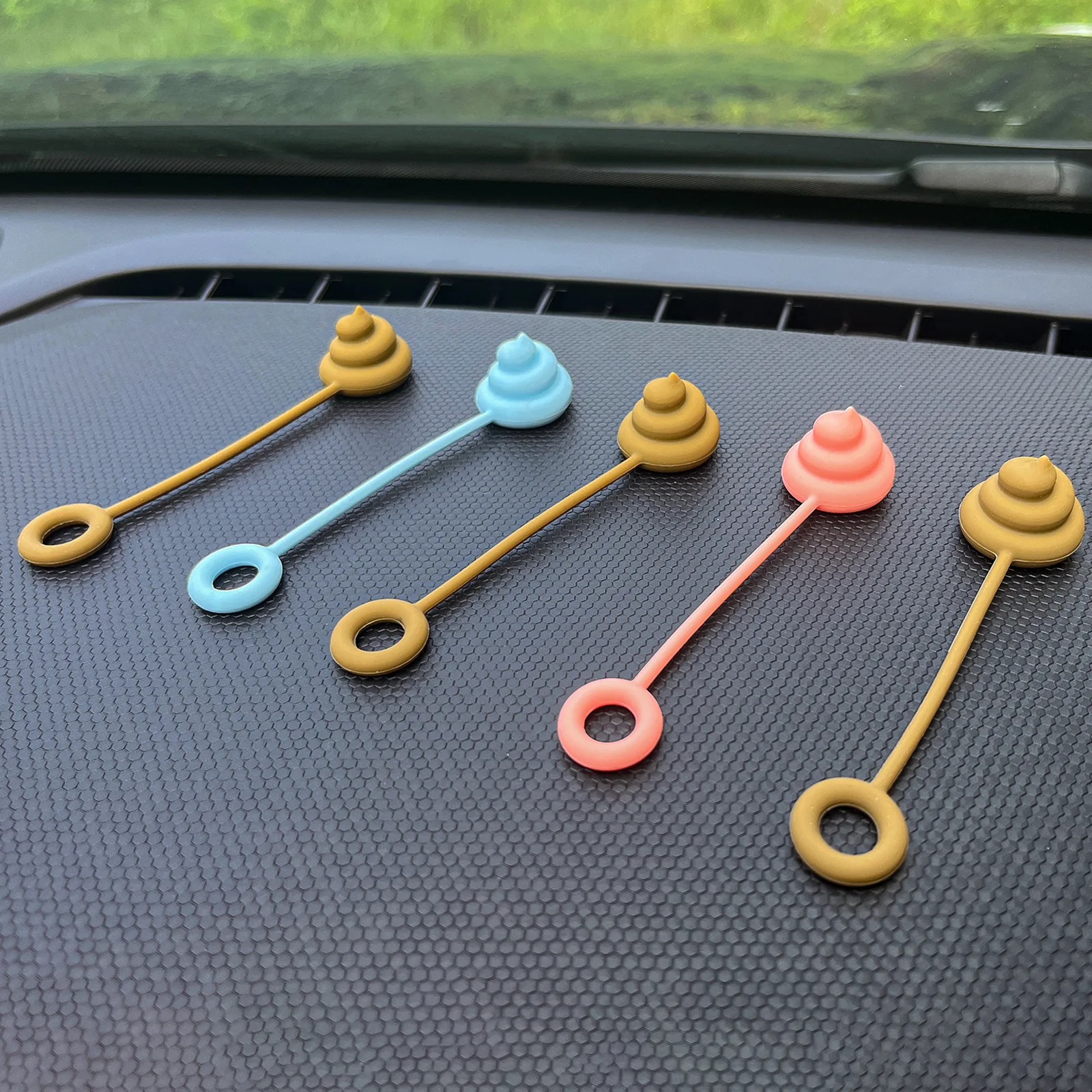 5 pieces for sale Poop straw cover Water cup straw cap Silicone cover Cartoon dust plug