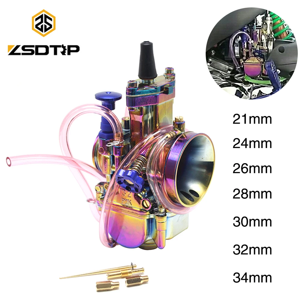 

ZSDTRP 21 24 26 28 30 32 34mm Universal Multicolor Motorcycle Carburetor 4T PWK Carburador 110cc 250cc 125cc With Power Jet