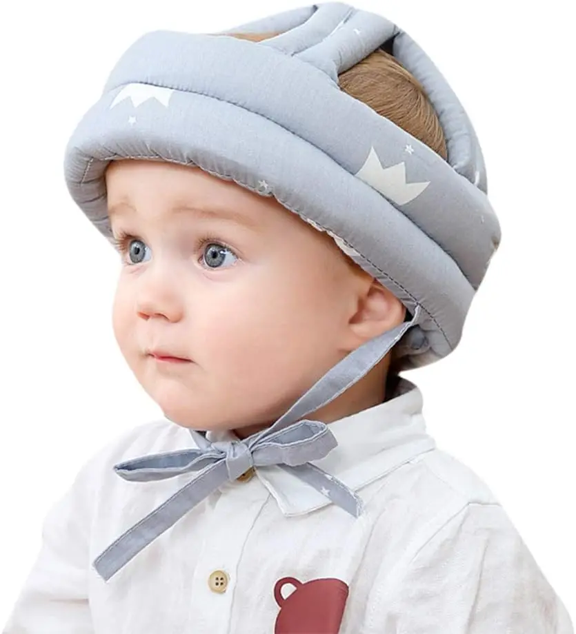 Baby Infant Toddler Helmet No Bumps Safety Head Cushion Bumper Bonnet, Adjustable Protective Cap Child Safety Head Guard Hat