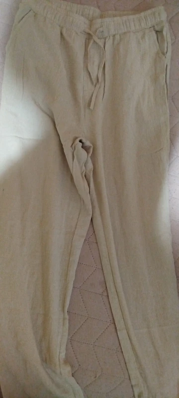 Breathable Cotton-Linen Drawstring Pants for Women - Casual Comfort photo review