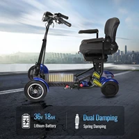 Scooter électrique de mobilité à 4 roues, double moteur 500W, batterie au Lithium 36V 18Ah, léger et pliable, longue portée 50km 3