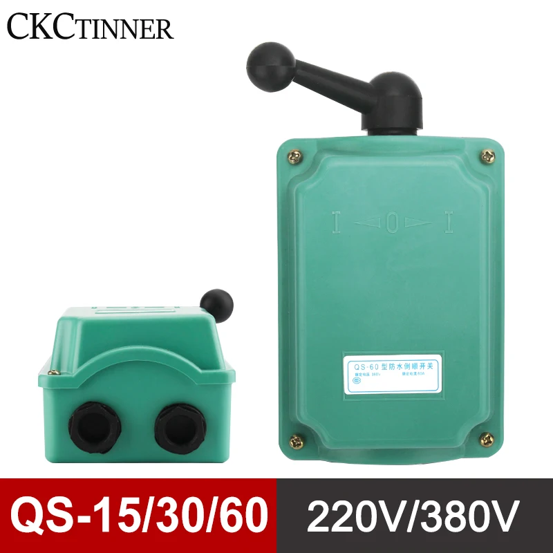 Interruptor Trifásico Impermeável do Motor Mudança sobre o Interruptor Parada Dianteira Reverso Qs15 Qs30 Qs60 380v