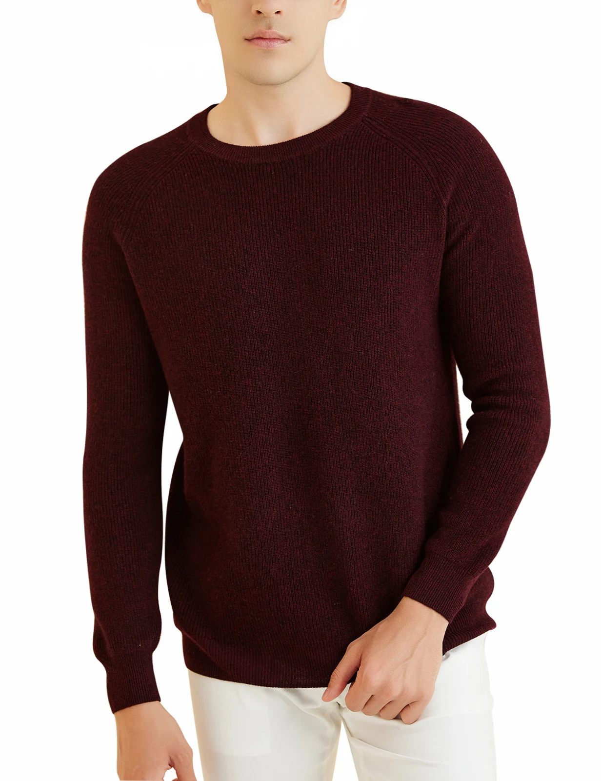 Men's Sweater 100% Merino Wool Knit Sweater 2023 Fall Winter Warm Long Sleeve Crewneck Pullover Male Tops Korean Luxury Clothing 4