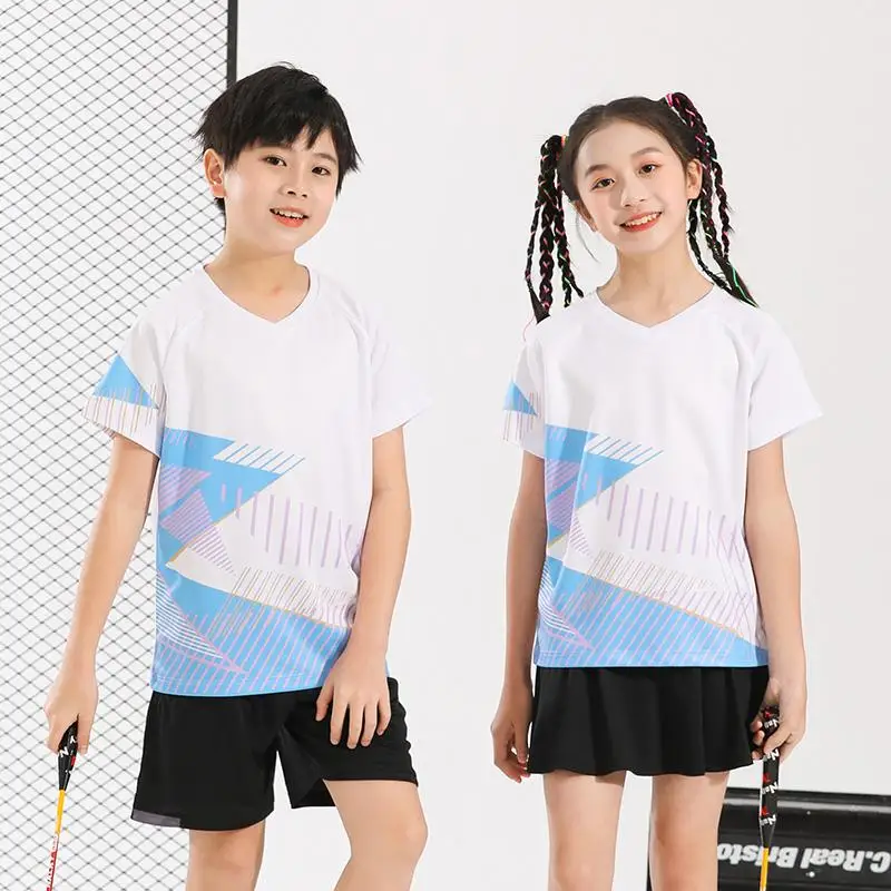 Table Tennis Jersey Round Neck Quick Dry Sports Badminton T-shirt Short Sleeve Ping Pong Shirt Men Women Children 3D Print