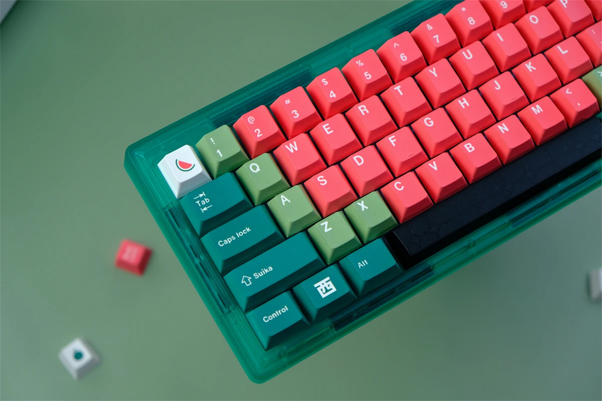 Chaves Gmk Melancia Keycaps Cereja Perfil Pbt Tintura Sublimação Teclado Mecânico para mx Switch com 1.75u Shift 129 - Imagem 5