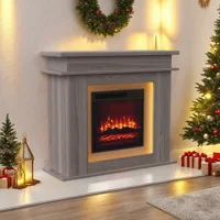 Anajqaqia – armoire de cheminée électrique, chauffage 750/1500W, lumière LED à couleur changeante, effet de flamme 3D réaliste pour le salon 1