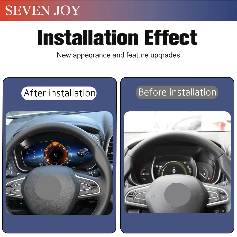 Grupo de instrumentos digitales de 12,3 pulgadas para Renault Koleos Megane 4 Samsung SM6 Talisman 2016-2019 iOS CarPlay velocímetro 2