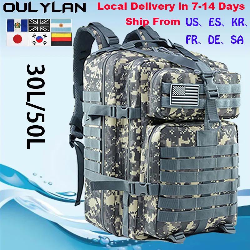 

Уличная походная охотничья сумка Oulylan 30 л/50 л тактический рюкзак мужской 900D нейлоновый военный походный водонепроницаемый армейский рюкзак