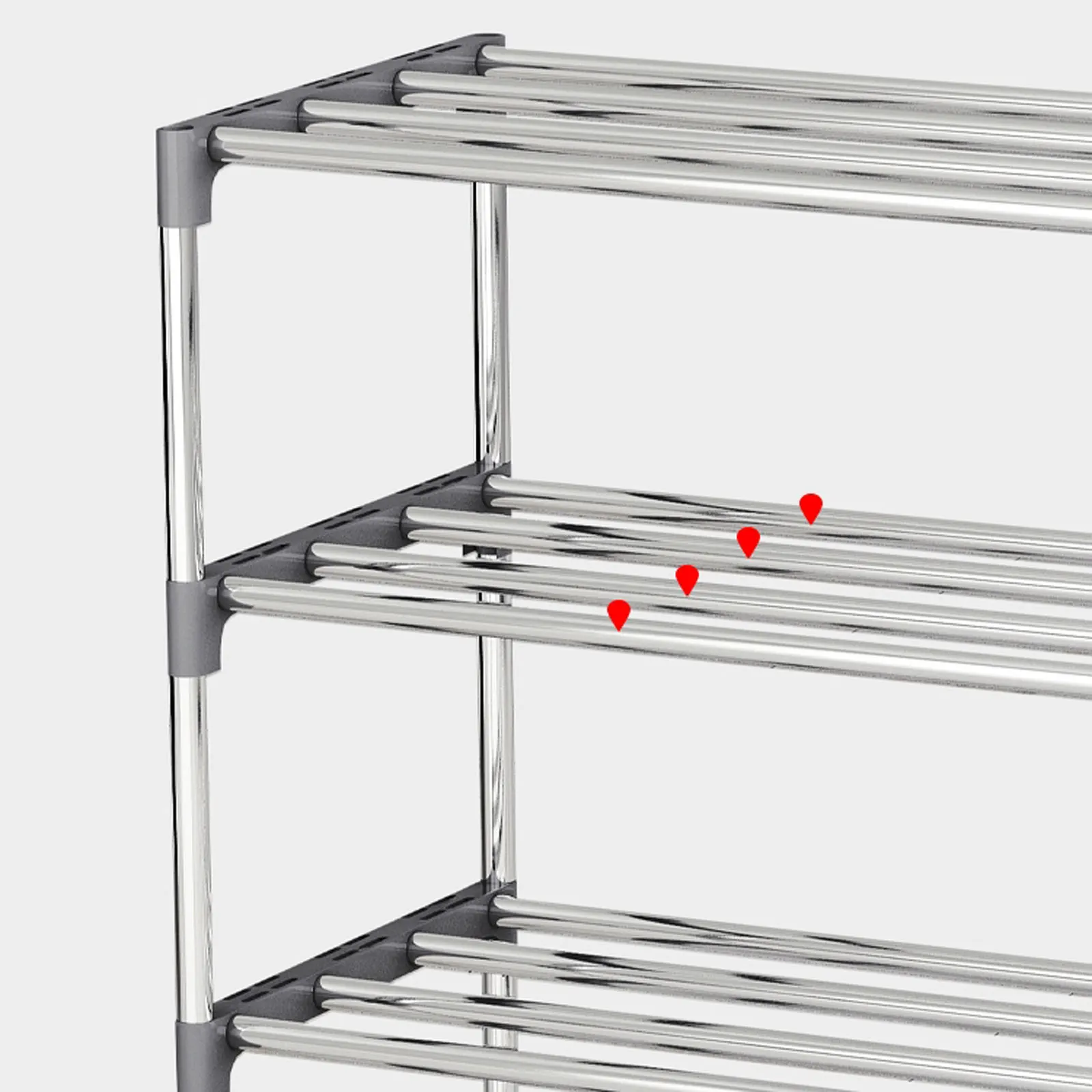 4-Tier Bookcase Wall Bookshelf Leaning Wall Shelf Shelving Ladder Storage Home Metal &Woven Fabric Grey Strong Bearing Capacity 5