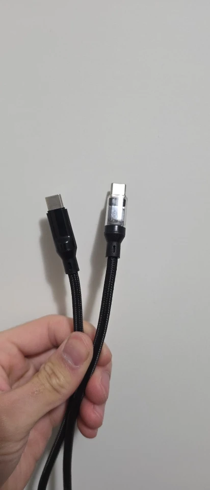 120W USB Phone Super Fast Charging Cable With LED Display 100W Type-C To Type-C Data Cord photo review
