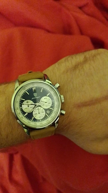 POEDAGAR Luxury Man Watch Waterproof Chronograph Luminous Quartz Leather Sports Watch photo review