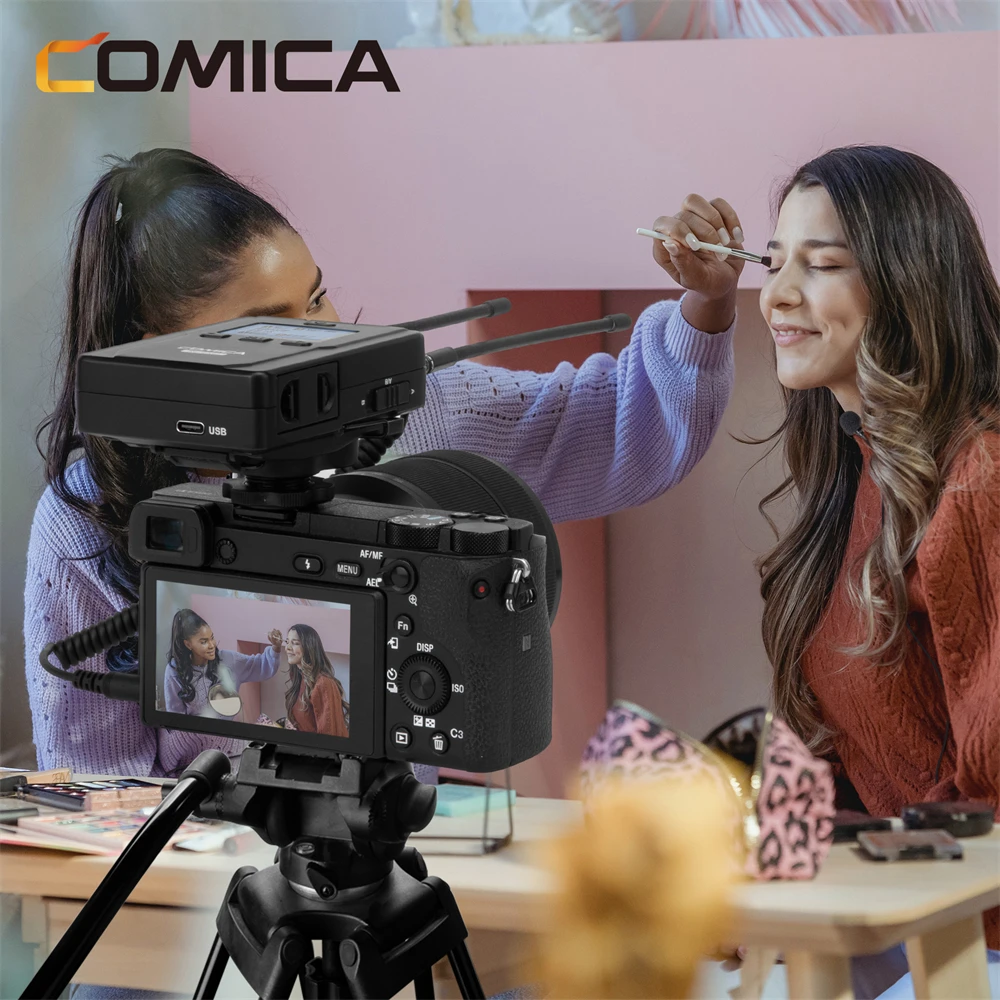 CVM-WM200 PRO Metal UHF Dual-Channel Wireless Microphone for Smartphone Camera C