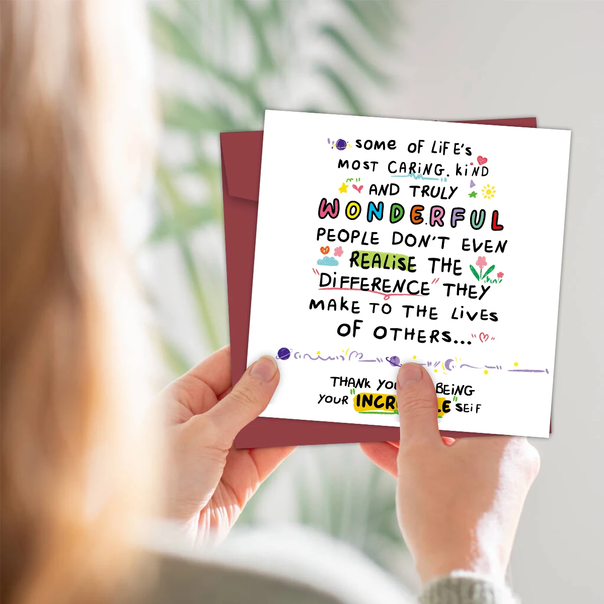 

1Pc Funny Thank You Card For Best Friend, Work Friend Birthday Card, Encourage Card Gift For Colleague, Friend Thank You Card