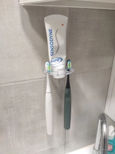 Toothbrush Hanger with Toothpaste Dispenser photo review