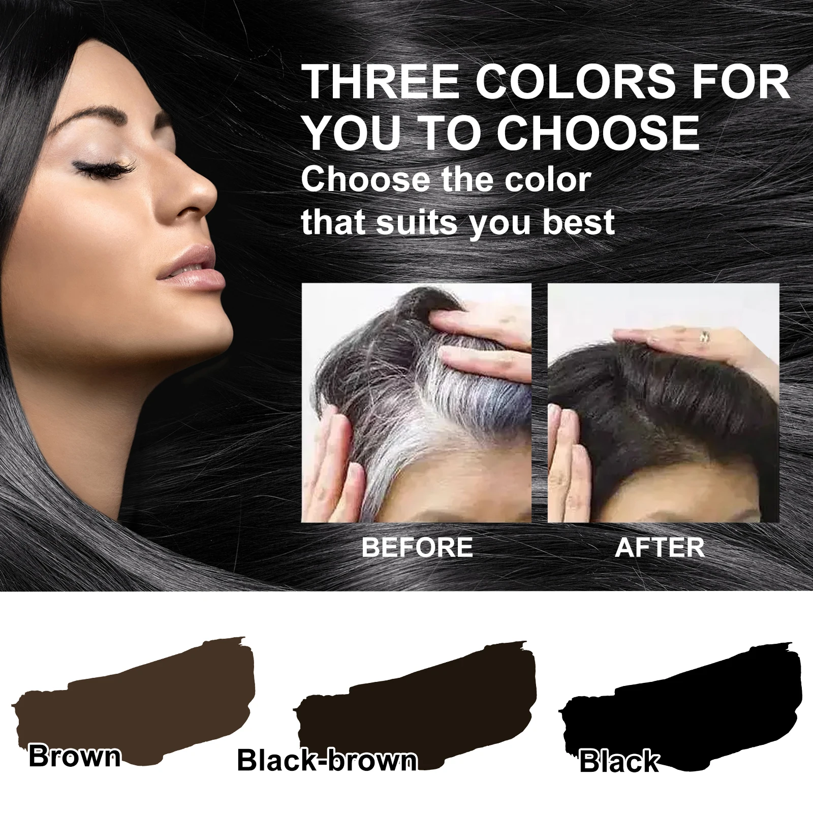 Eelhoe Disposable Plant Hair Bar Easy To Fill Black Hair Color Can Wash Without Damaging White Covering Stick