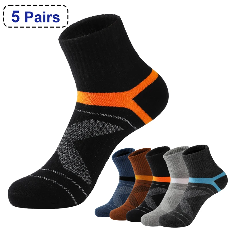 

High Quality 5 Pairs Lot Men Cotton Socks Black Sports Socks Casual Run Summer Socks Men Breathable Male Sock Sokken Size38-45
