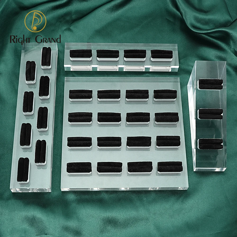 Clear Polished Acrylic Piercings Jewelry Display Stand Holder Showcase