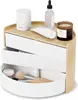 White/natural storage box. Simple and functional design, ideal for organizing small items. Stylish addition to any room decor. 5