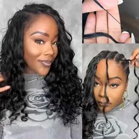 Extensions de cheveux humains ondulés effet plume pour tresses bohèmes, 100% cheveux humains bruts, tresses au crochet, nœuds miracle 4