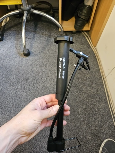 MTB Floor Bike Pump, 80 PSI Manual Air for Schrader Tires photo review