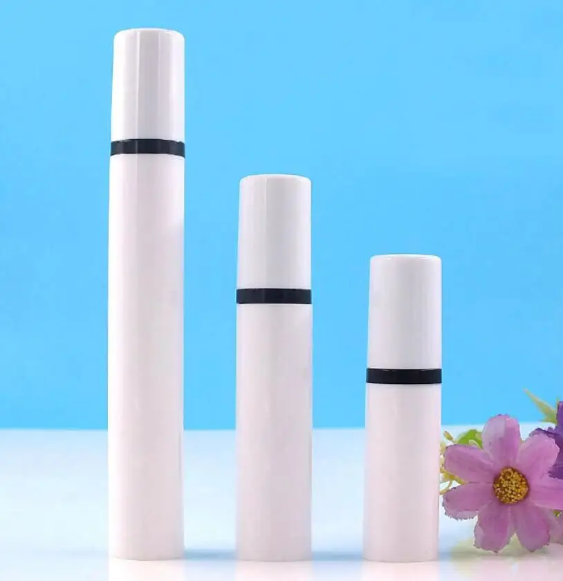 5ml10ML15ml white airless plastic bottle black pump lotion emulsion serum mist sprayer hyaluronic toner skin care packing