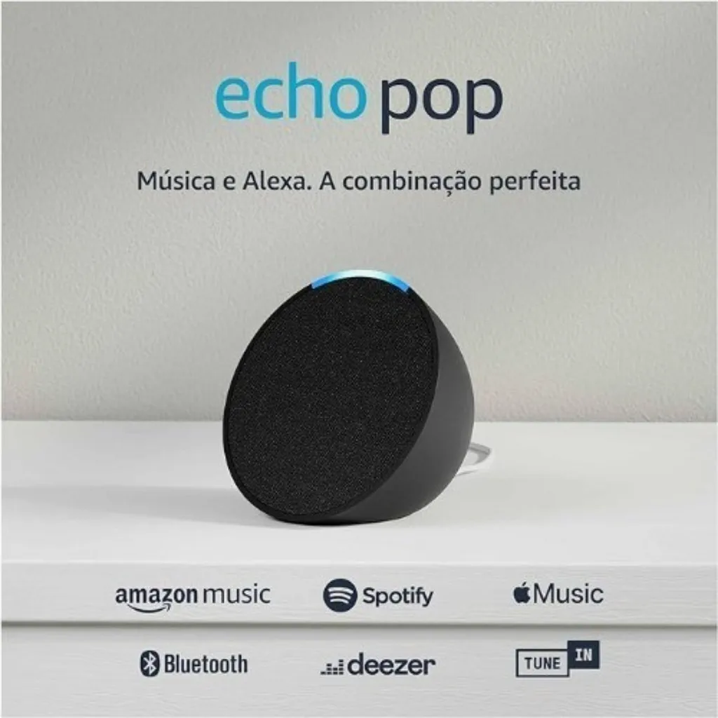 Alexa Echo Pop Smart Speaker Amazon Assistente Virtual Alto Falante Original Lacrado