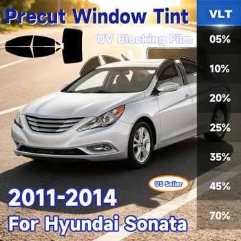 PreCut Window Tint Car For Hyundai Sonata 2011-2014 All Sides Sun UV-IR Blocking Heat &Glare 2Ply Window Protector Films Shade 1
