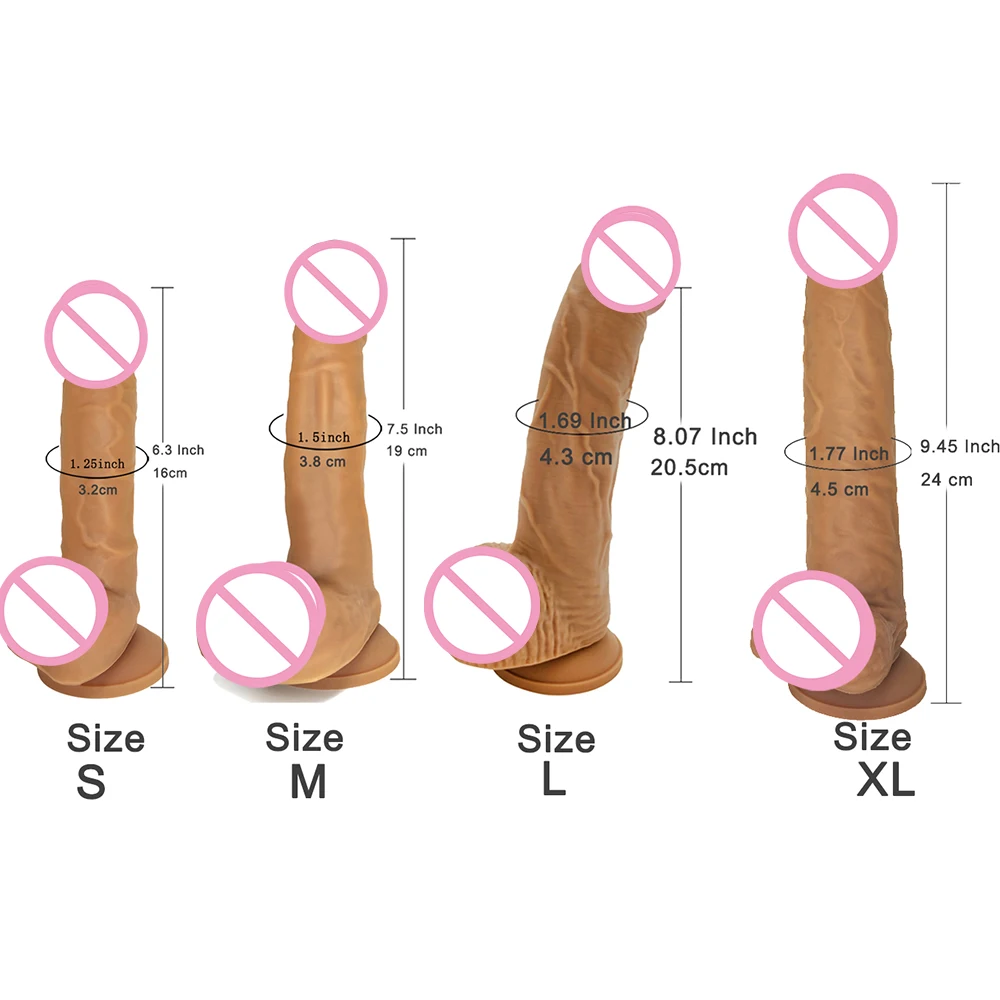 Big Dick Skin Feeling Realistic Penis Soft Huge Dildo Female Masturbator Silicone Ball Suction Cup Dildo Anal Plug Women Gay female sex toys