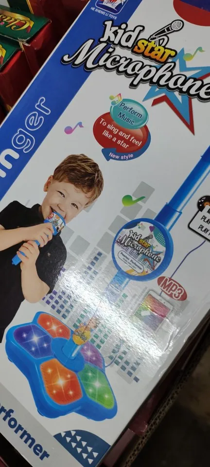 Kids Karaoke Microphone with Stand - Musical Brain-Training Toy Gift photo review