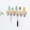 Creative Wooden Wall Mounted Key Storage Rack with 6 Hooks Wall Key Organizer,Home Decor for Entryway Hallway 3