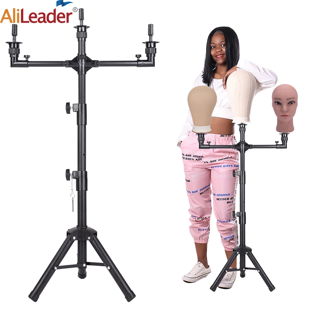 New Wig Stand With Three Holders For Canvas Head For Wig Making Mannequin  Head For Wig Display Hairdressing Training Doll Head - Wig Stands -  AliExpress