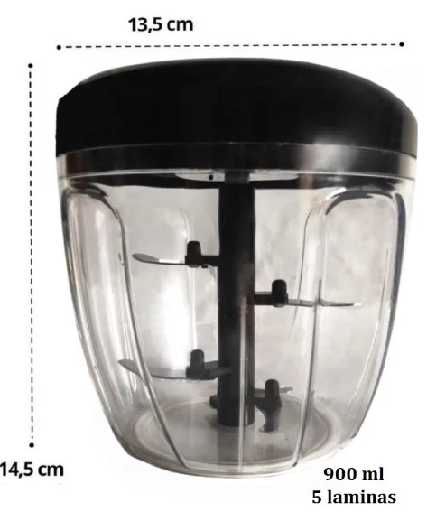 Mini Processador Manual De Alimentos Grande 5 Lâminas 900ml - Neverdie photo review