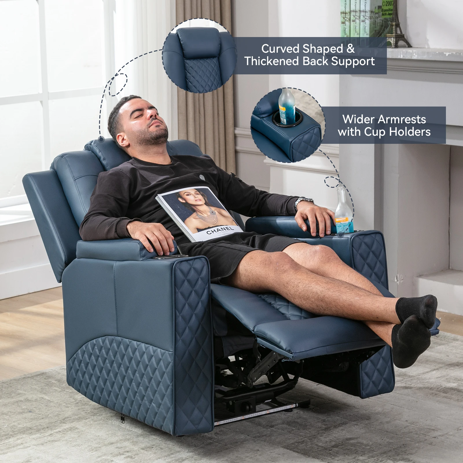 Poltrona TV COMHOMA, reclinabile con funzione reclinabile