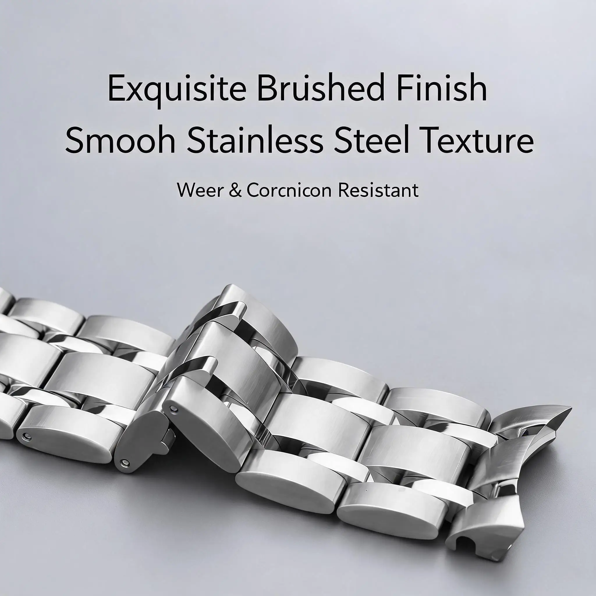 Luxurious Metal Watch Bracelet with Dedicated Curved Ends - Stylish Design